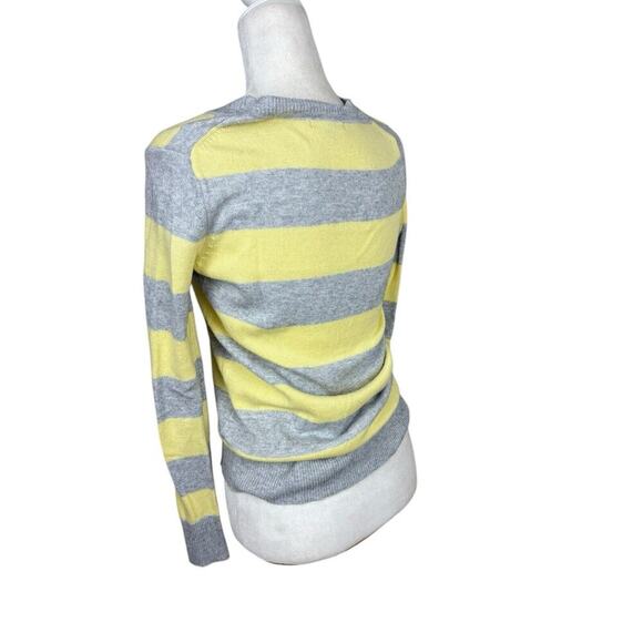 GAP Sweater Womens Size S Yellow Gray Rugby Cashmere Blend Y2K Cardigan Vintage‎ - Picture 7 of 11